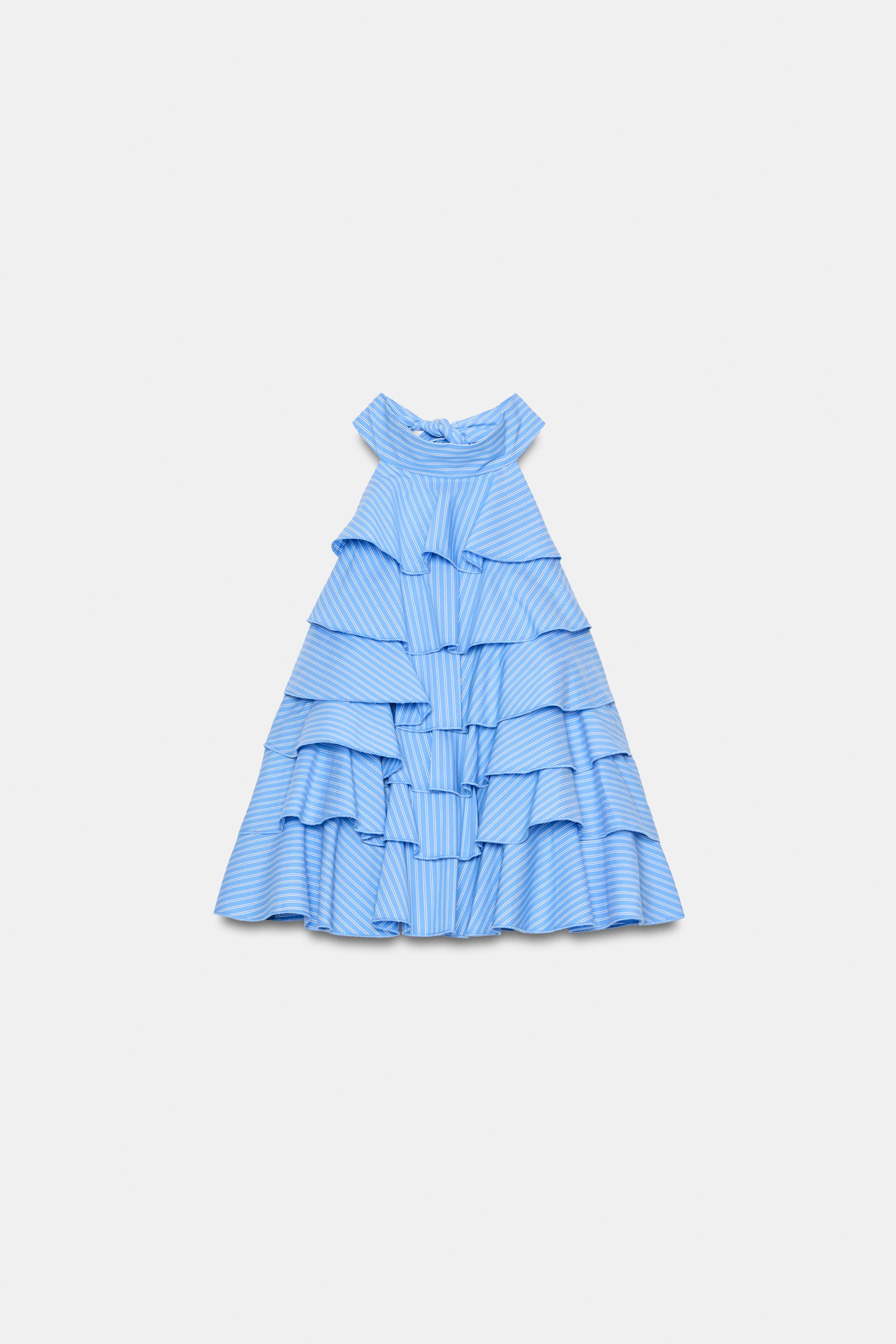 STRIPED RUFFLED POPLIN TOP